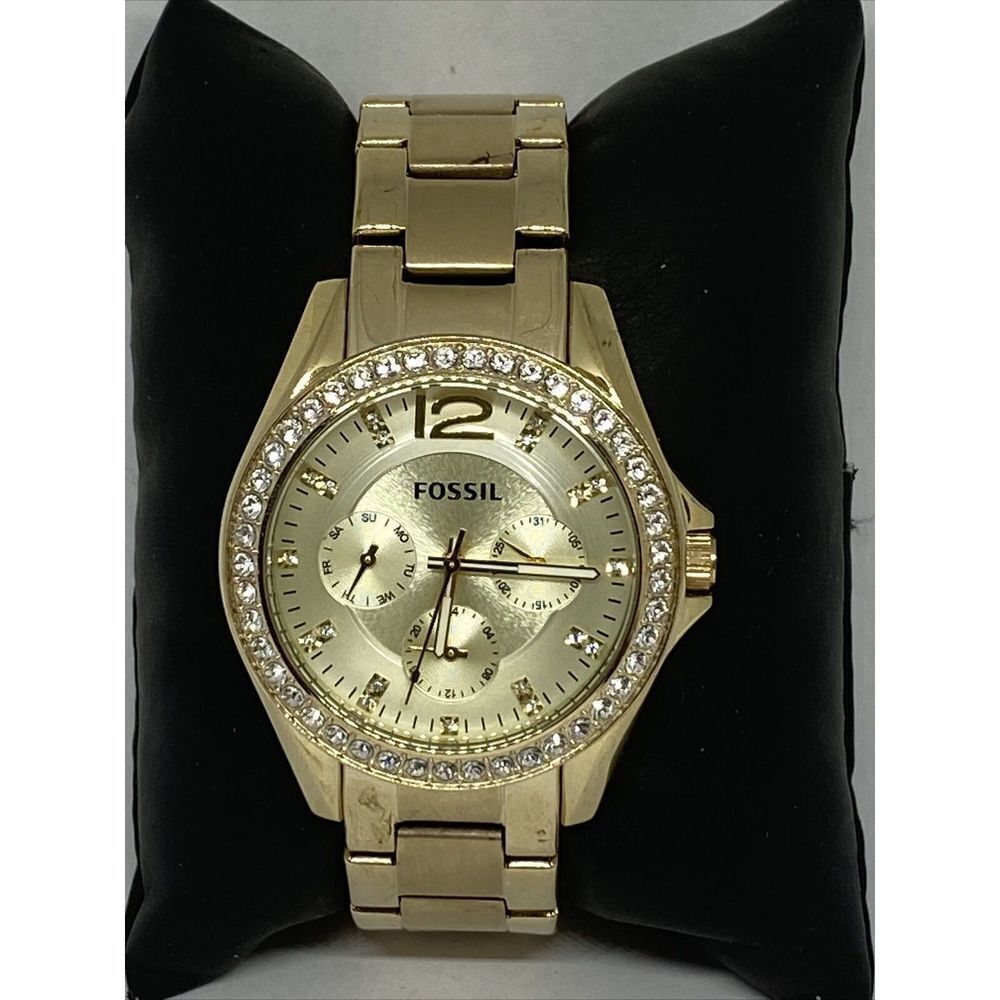 Fossil Riley ES3203 Women's Gold Stainless Steel Analog Dial Quartz Watch LB309